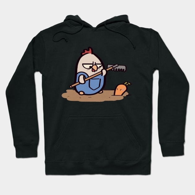 Angry Chicken Farmer Hoodie by ThumboArtBumbo